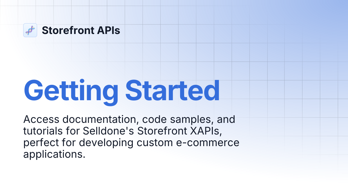 Getting Started | Storefront APIs